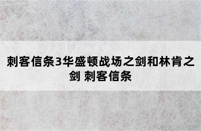 刺客信条3华盛顿战场之剑和林肯之剑 刺客信条